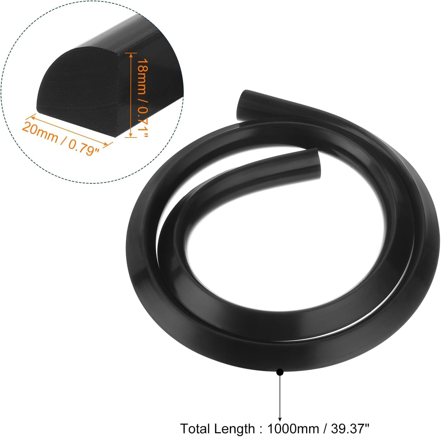 uxcell Flexible Molding Trim, 39 Inch Flexible Quarter Round Molding Silicone Peel and Stick Trim Self Adhesive Shower Water Barrier for Corner Decor Bathroom Kitchen, Black