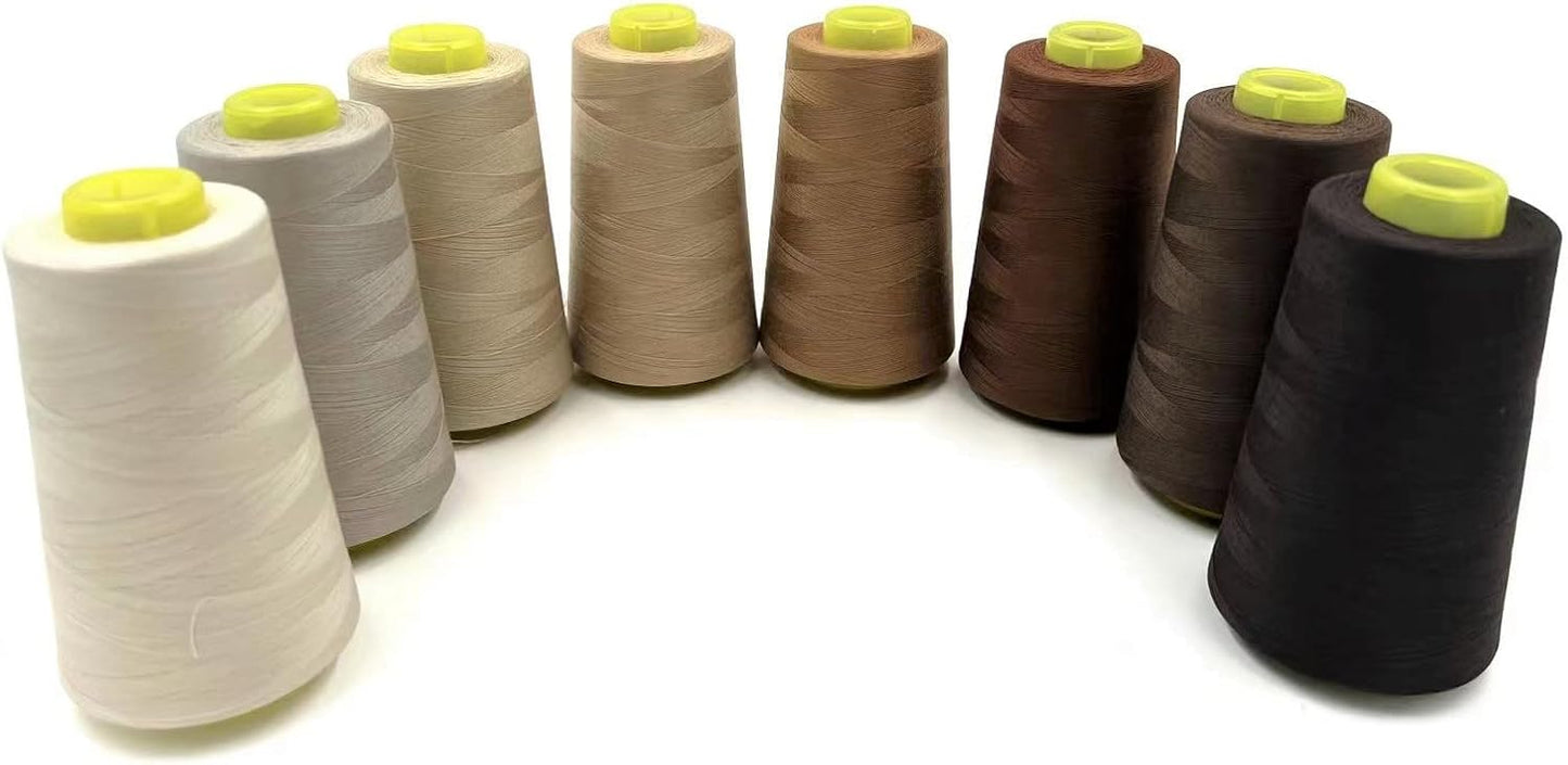 Tortoise 8 Cones of 3000 Yards Each Spool Thread for All Purpose Sewing, Serger, Overlock, Quilting, Machine - 100% Polyester - 40S/2