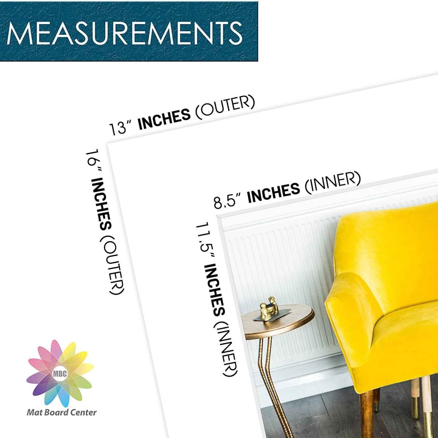 Mat Board Center, Pack of 10, 13x16 for 9x12 White Photo Picture Mats - Acid Free, 4-ply Thickness, White Core - for Pictures, Photos, Framing