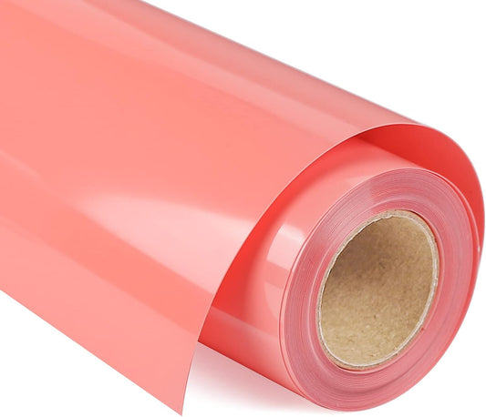 VINYL FROG Heat Transfer Vinyl Roll HTV Vinyl - 12" x12ft Coral Iron on Vinyl for T-Shirts, Heat Press Vinyl for DIY Craft Designs (Coral)