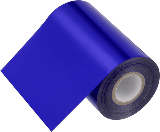 PATIKIL 4"x400Ft Hot Stamping Foil Paper, Heat Transfer Hot Stamping Paper Foil Roll for Leather DIY Logo Decor Craft Gift Package Scrapbook Card, Dark Blue