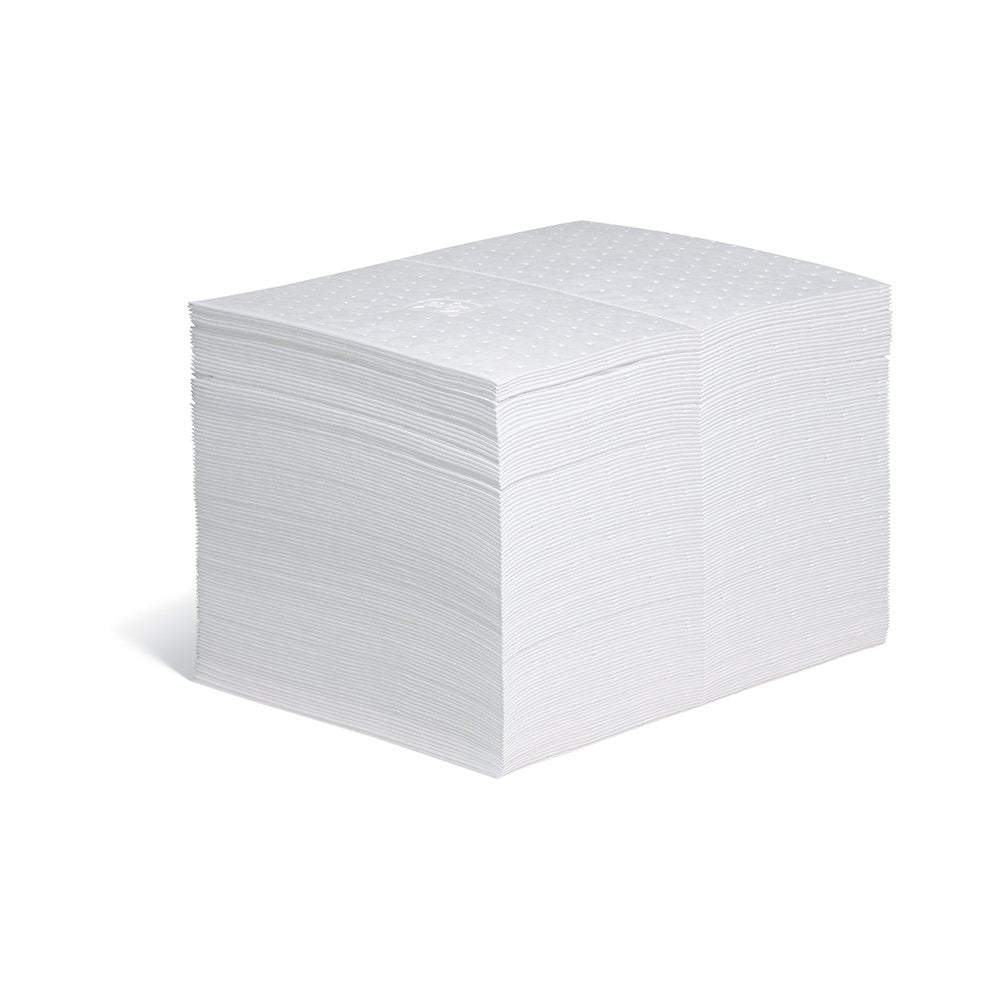 PIG Oil Mat - Oil-Only Absorbent Mat Pad - 100 Pads per Bag - 15" x 20" Pad - Absorbs up to 28 ounces per Pad - MAT403