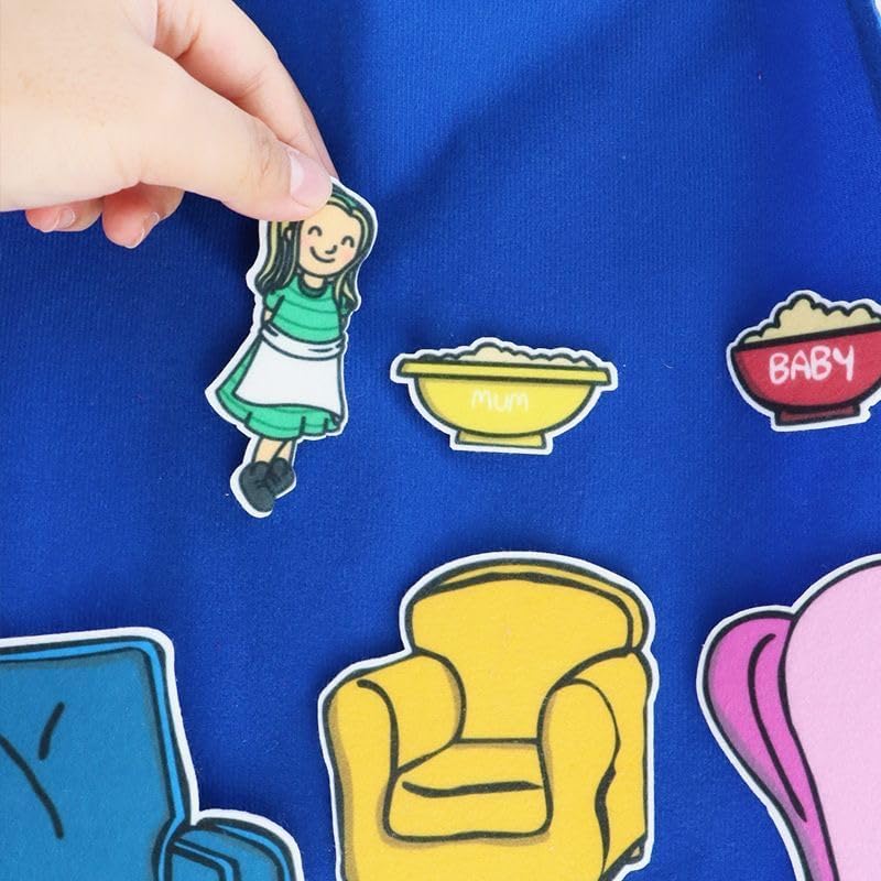 Felt Aprons for Toddlers & Kids - 3 Pocket Educational Storytelling Apron for Preschool, Autism, Classroom, and Homeschooling - Durable, Washable, and Interactive Learning Tool