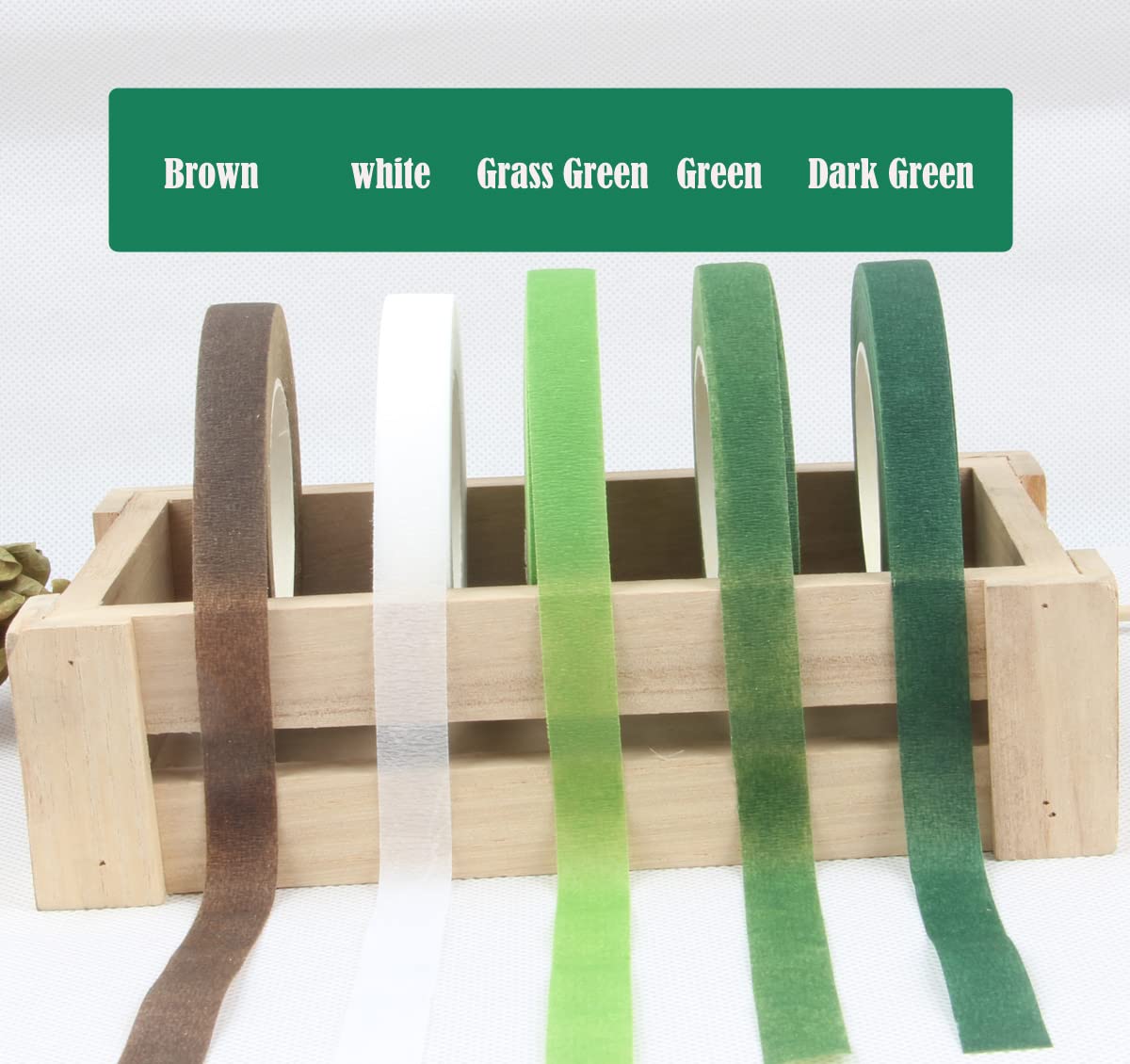 4 Rolls Floral Tape 1/2" Wide 30 Yards/Roll Floral Tapes for Bouquet Stem Wrap and Flowers Making Craft Projects (Light Green)