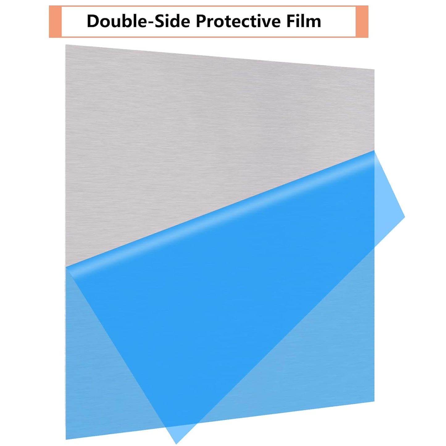 2Pack 5052 H32 Thin Aluminum Sheet Metal 12 x 12 x 1/64 (0.02”) Inch Plain Aluminum Plate Covered with Protective Film, Rectangle 0.5MM Aluminum Metal Plate for Crafting, Industrial