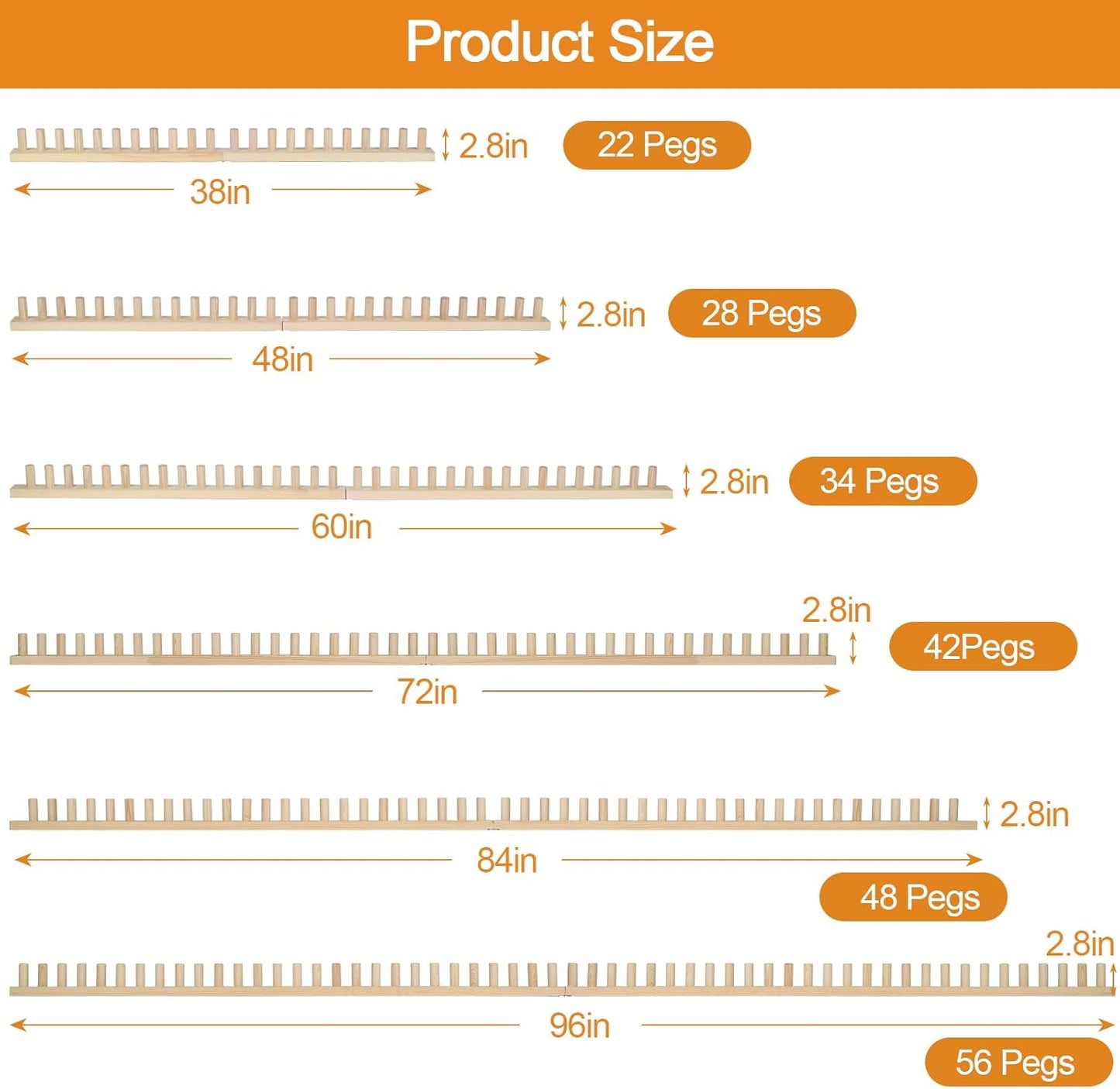 QWM Chunky Blankets Loom Knitting Looms Long Installation Free and Adjustable Foldable Portable Extra Loom Large 38,48,60, 72,84,96 Inch (60inch)
