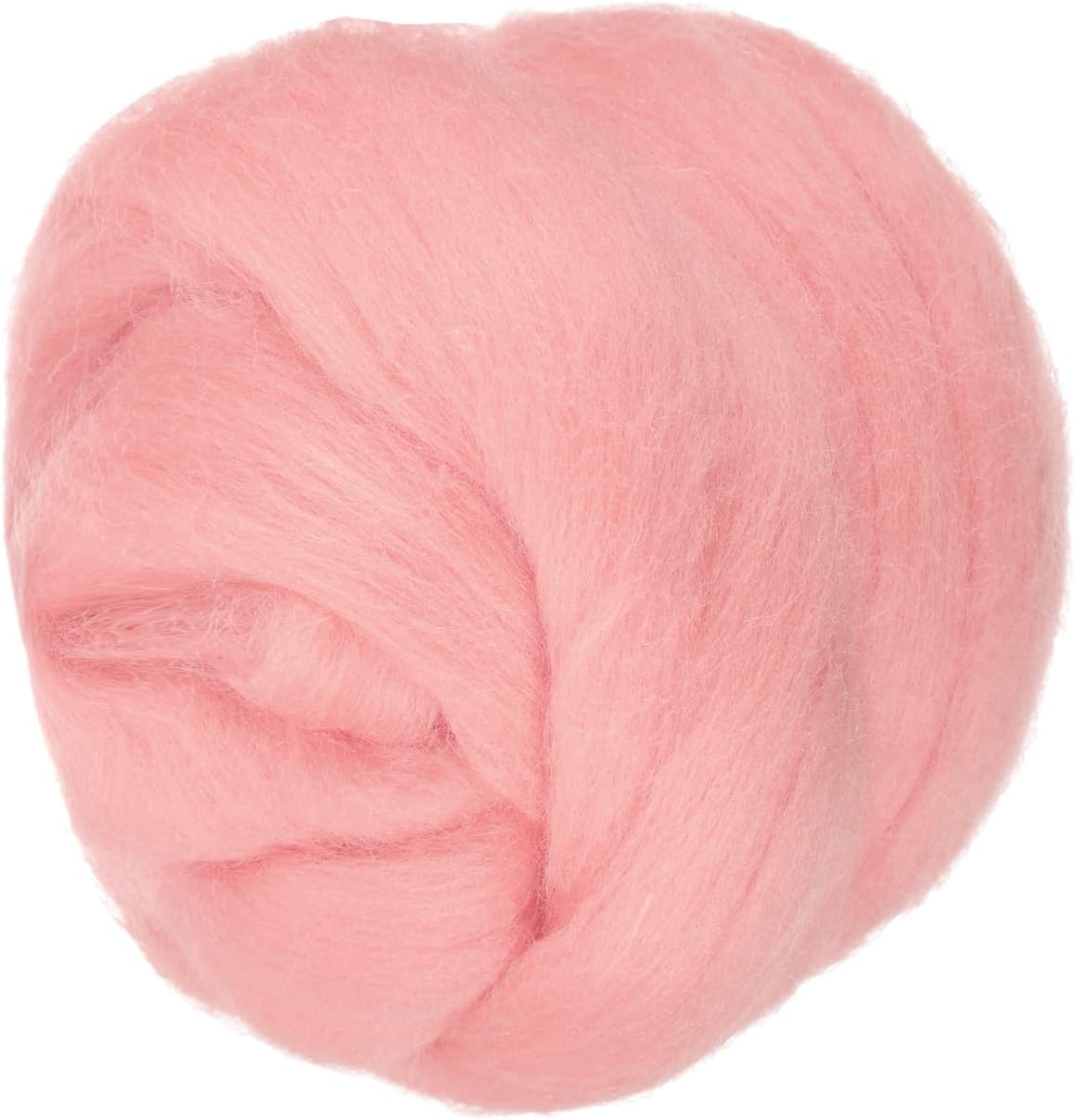 PATIKIL Wool Roving Yarn, 250G/8.8OZ Felting Wool Pure Roving Yarn, Pink