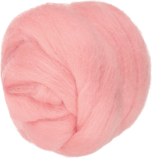 PATIKIL Wool Roving Yarn, 250G/8.8OZ Felting Wool Pure Roving Yarn, Pink