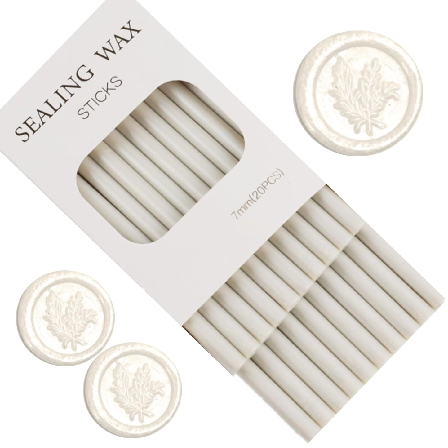 Pearl White Wax Seal Sticks, ONWINPOR 20pcs Glue Gun Wax Sealing Sticks for Wax Seal Stamp, Mini Glue Gun Wax Seal Sticks Suit for 0..28'' Glue Gun (Pearl White)