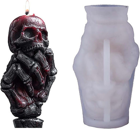 Skull Hand Ghost Cylinder Molds Silicone Wave Spiral Candle Mold - Silicone Resin Casting Molds for Candle & Resin & Soap Craft Supplies