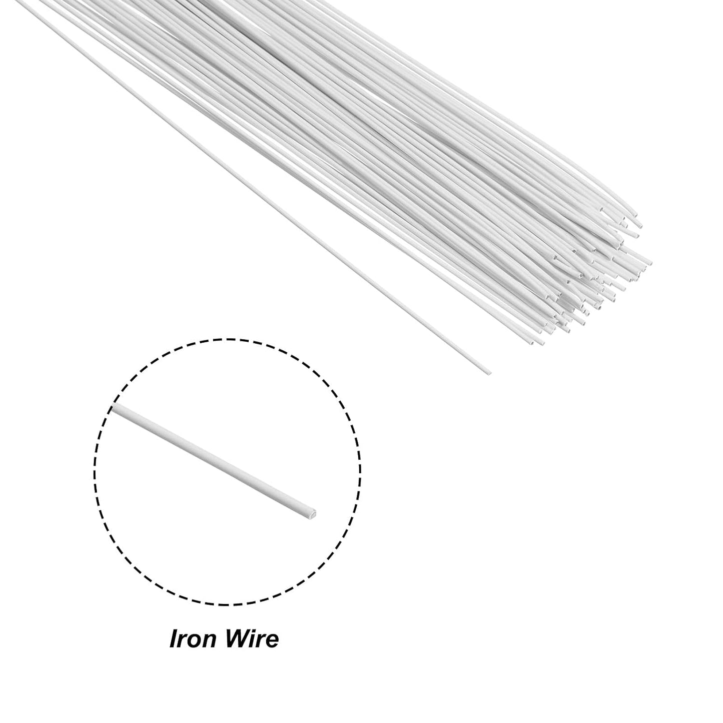 PATIKIL 32 Inch 22 Gauge Floral Stem Wire, 3 Pack/120 Pieces Bouquet Stem Paper Wrapped for DIY Crafts Flower Arrangements, White