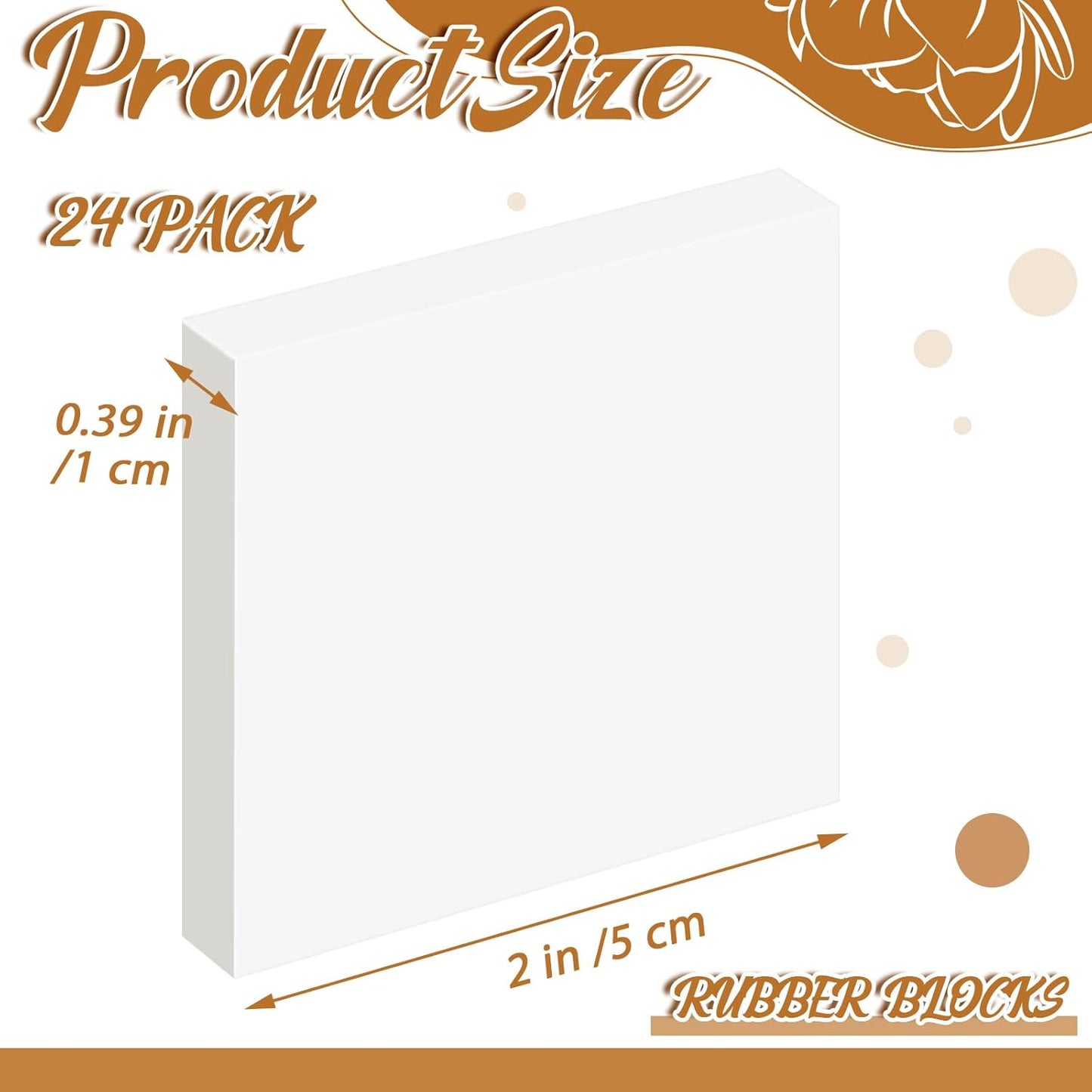 Frienda 24 Pcs 2" X 2" Rubber Carving Blocks Linoleum Blocks for Printmaking, Stamp Making, DIY Crafting, Scrapbook, Painting, Soft and Easy to Carve (White)