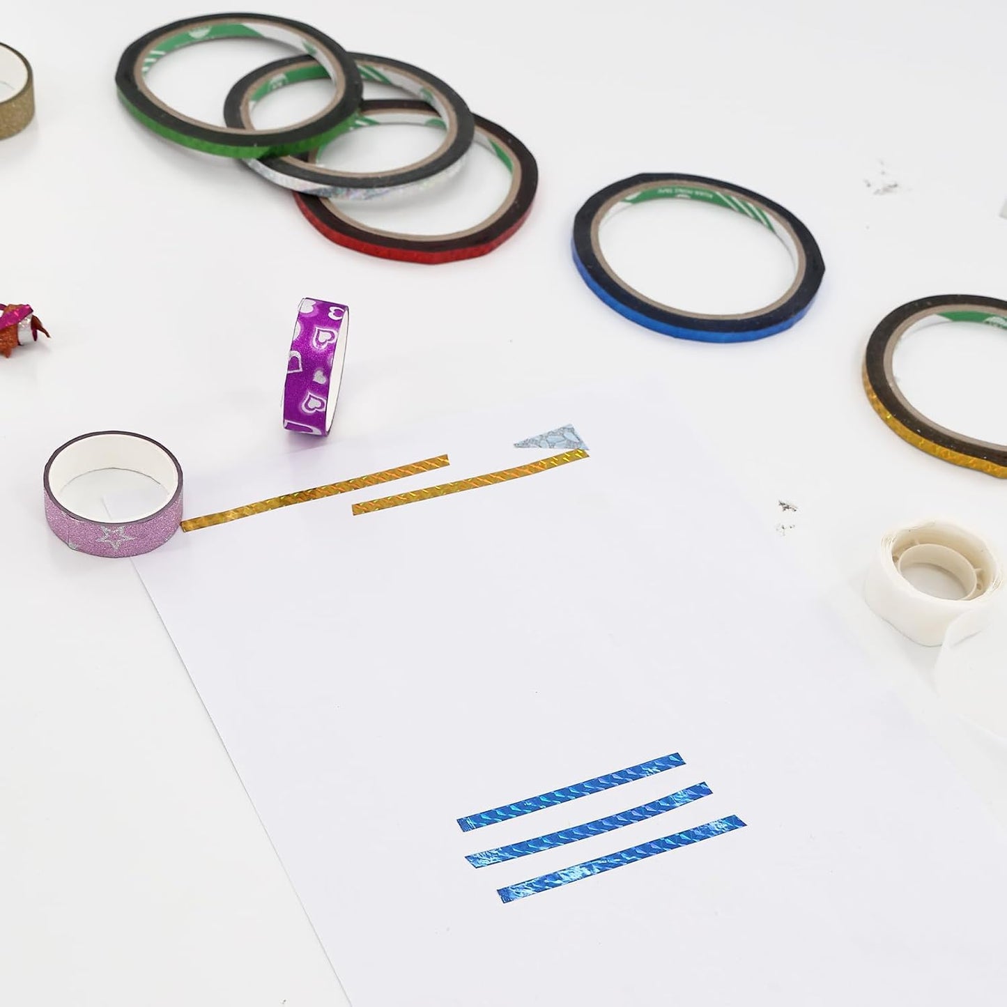 26 Rolls Glitter Washi Tape, Colored Masking Tape Set, 5mm/15mm Decorative Tape for DIY Art Crafting Scrapbooking Journaling Gift Packaging