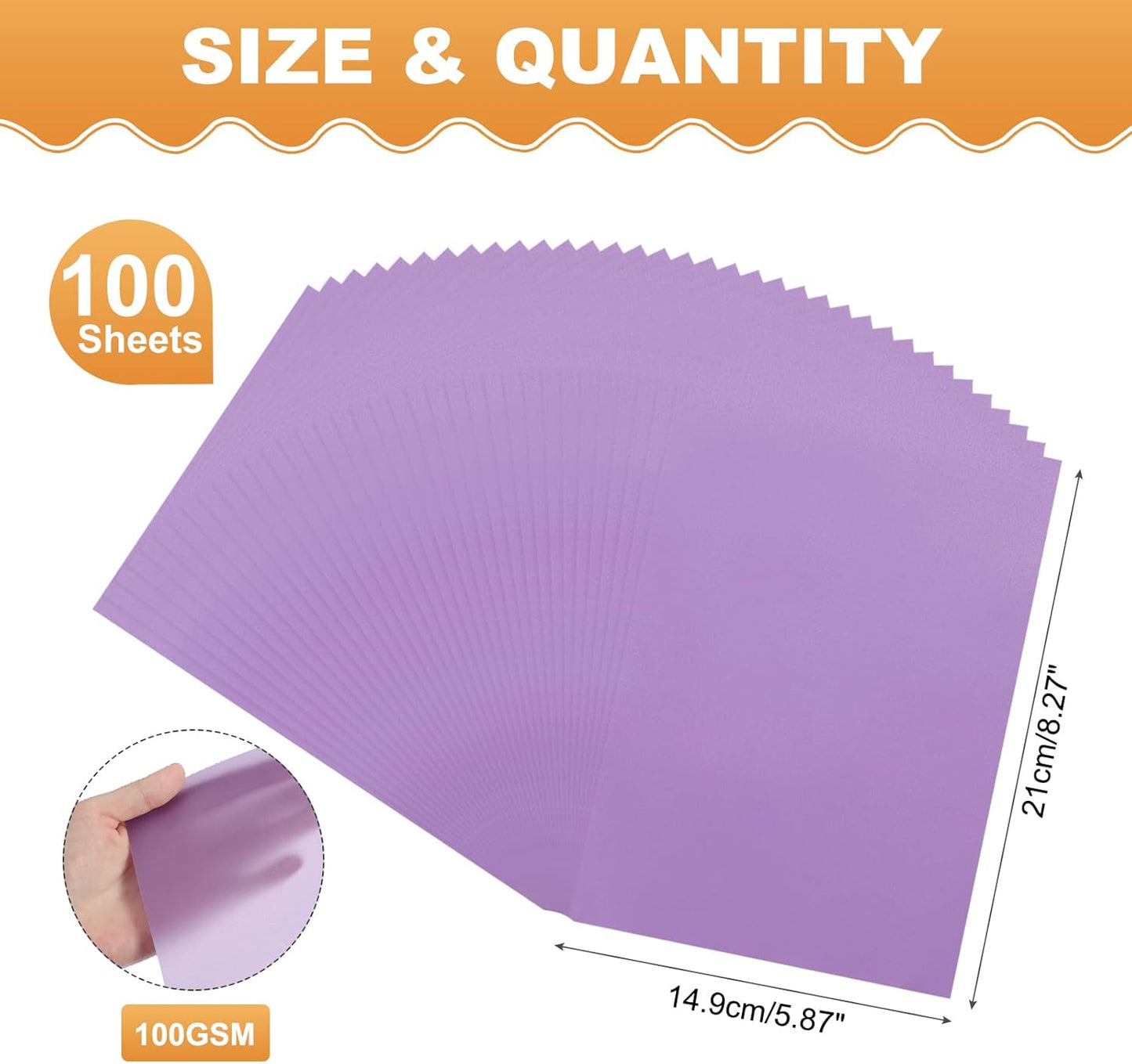 MECCANIXITY 100 Sheet Colored Vellum Paper 5.9" x 8.3", 100gsm Translucent Printable Vellum Sheets for Printing Wedding Invitations Inkjet Laser Printer, Purple