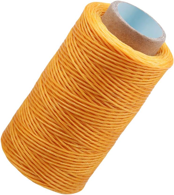 284 Yards Waxed Thread, 210D Heavy Duty Upholstery Wax Thread for Leather Sewing,0.8mm Flat Waxed Linen Cord for Bookbinding/Shoe Repairing/Leather Projects