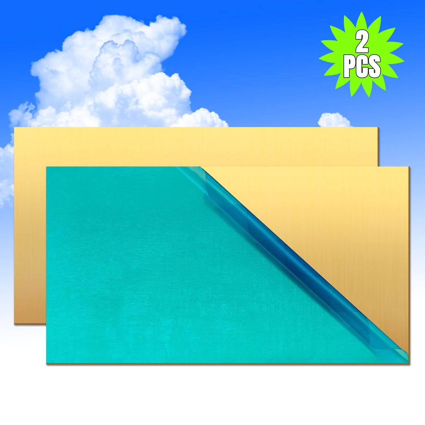 Brass Sheet,2" x 4"-18 Gauge(1mm) Thickness,99.9% Pure Brass Plates for DIY, Jewelry, Electrical, Repair, Industrial(2 Pac）