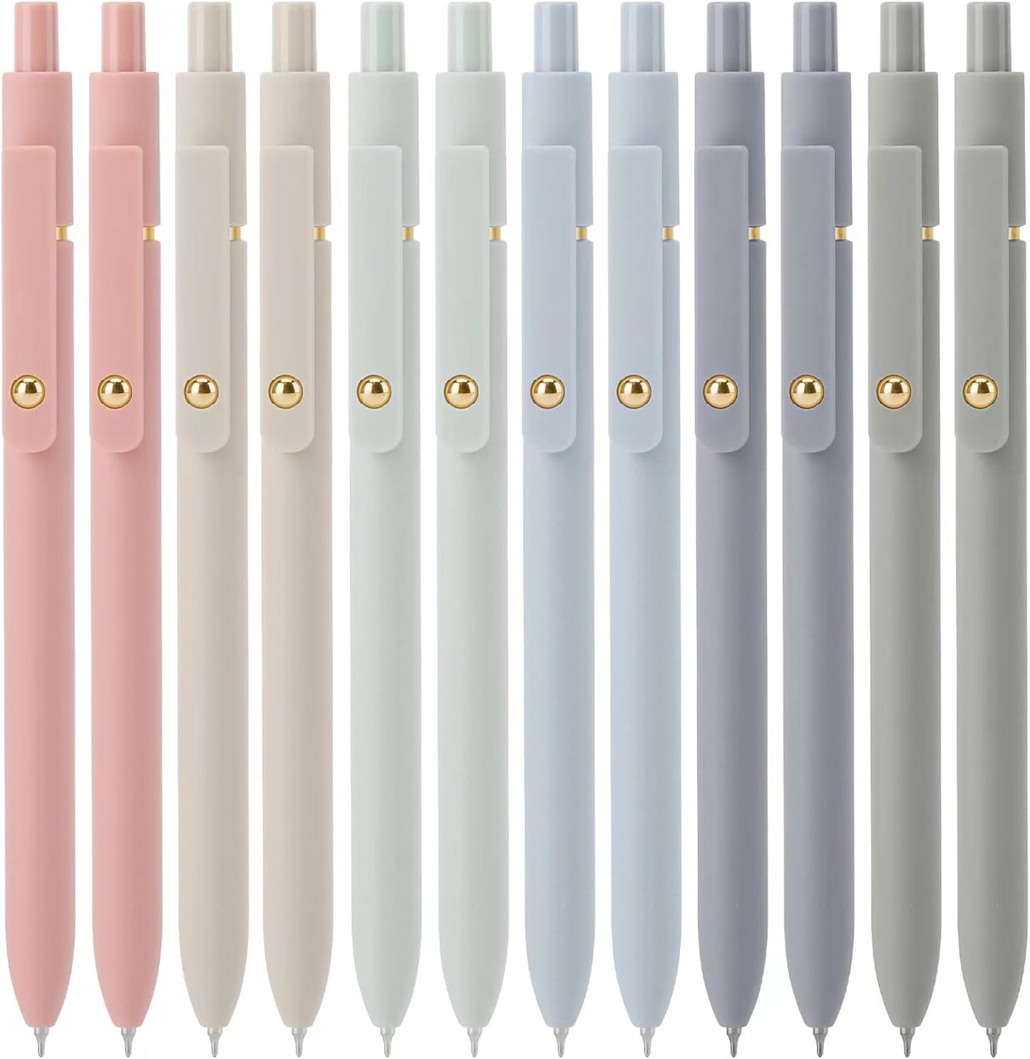 Ddaowanx Gel Pens,0.5mm Quick Dry Black Ink Pens Fine Point Smooth Writing Pens, Cute Office School Supplies Gifts for Women (24 Pcs Morandi-Black Ink)