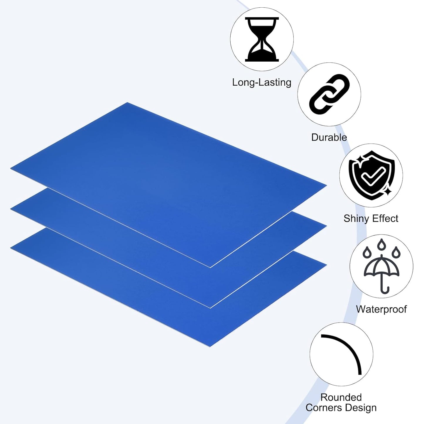 PATIKIL 5x8 Inch Anodized Aluminum Sheet Metal, 10Pcs Laser Plates Engraving Blanks 0.5MM Thin Rectangle for Crafting DIY House Laser Engraving, Blue