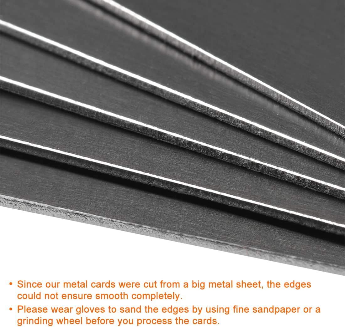 uxcell Blank Metal Card 100x50x1mm Anodized Aluminum Plate for DIY Laser Printing Engraving Black 5 Pcs