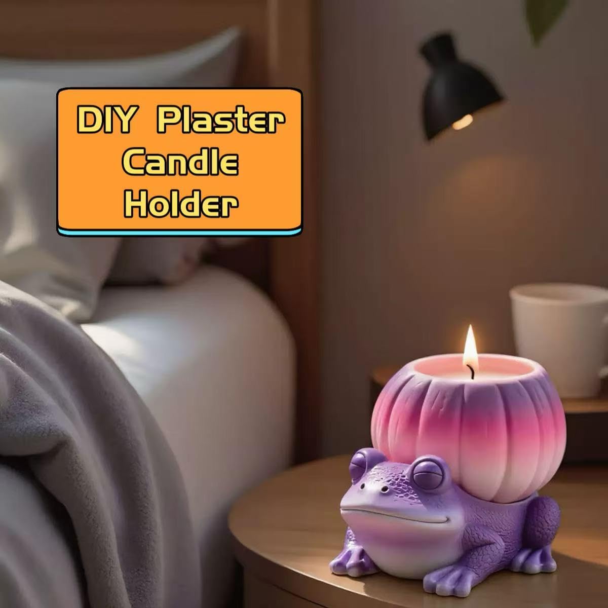 Animal Resin Molds Silicone 3D Cute Frog Epoxy Resin Plaster Candle Holder Wax Molds for Candle Making, Art Crafts DIY Unique Display Home Decor
