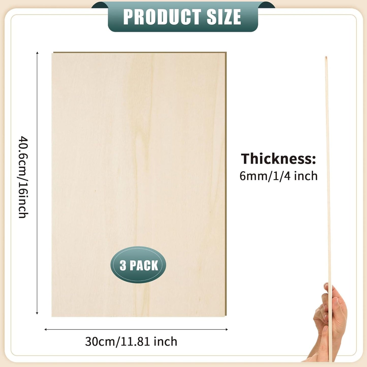 12 Pack 12 x 16 x 1/4 Inch-6mm Thick Basswood Sheets for Crafts Unfinished Plywood Boards Square Crafts Wood Sheets for DIY Laser Project, Wood Burning, Engraving, Staining, Architectural Model