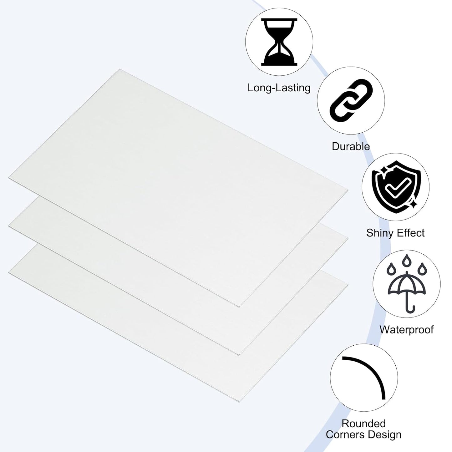 PATIKIL 2.1x3.3 Inch Anodized Aluminum Sheet Metal, 15Pcs Laser Plates Engraving Blanks 0.5MM Thin Rectangle for Crafting DIY House Laser Engraving, Silver