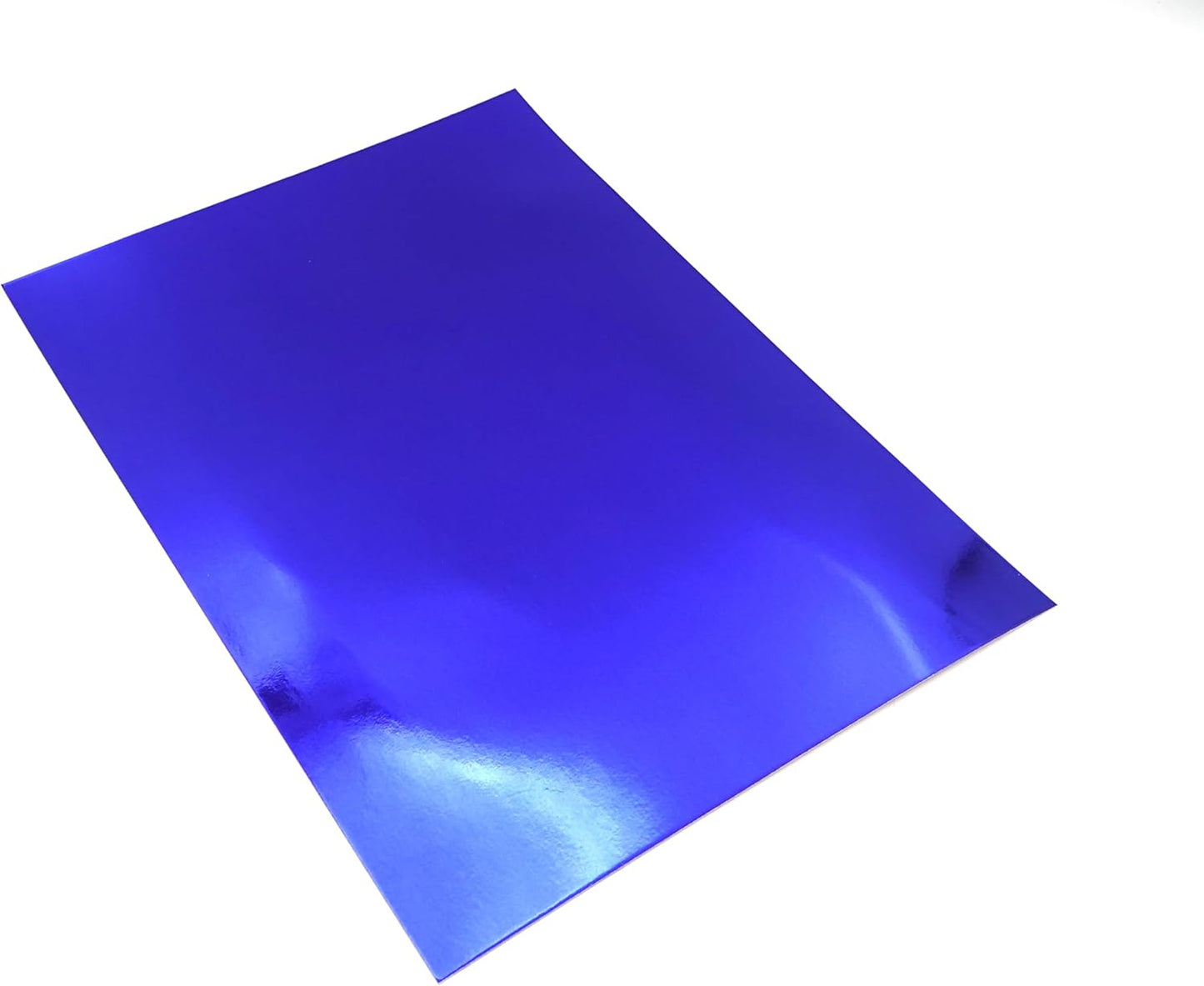 TGXRZX Metallic Royal Blue Cardstock Paper,Size 8 "x 11" (250gsm), 15PCS,Mirror Finish Gold Foil Board for Crafting, Invitations, and Decorations,Die Cut and Plotter,Card Making (Royal Blue)