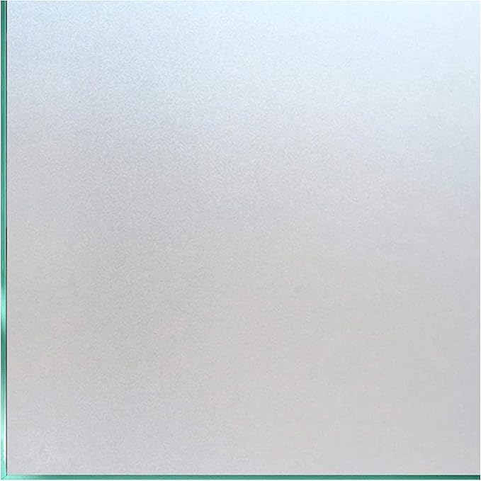 Coavas Window Privacy Film Frosted Glass Static Clings, Decorative Bathroom Door Privacy Film Day and Night, Heat UV Blocking Anti-Glare Frosting Stickers Renter Non-Adhesive, 23.6 x 393.7 Inch, Pure