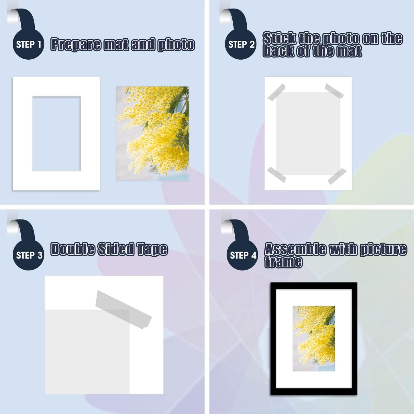 Mat Board Center, Pack of 10, 10x13 for 6x9 White Photo Picture Mats - Acid Free, 4-ply Thickness, White Core - for Pictures, Photos, Framing