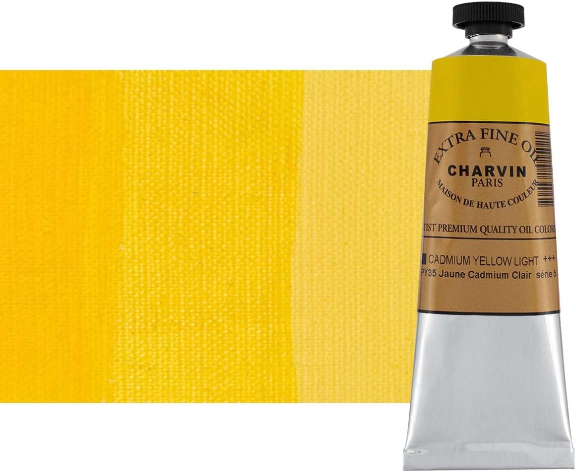 Charvin Extra Fine Oil Paint, Cadmium Yellow Light 60 mL - Triple-Milled, Rich Texture, Poppy Oil-Based, Light-Fast, Handmade, Archival Quality