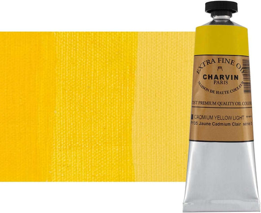 Charvin Extra Fine Oil Paint, Cadmium Yellow Light 60 mL - Triple-Milled, Rich Texture, Poppy Oil-Based, Light-Fast, Handmade, Archival Quality