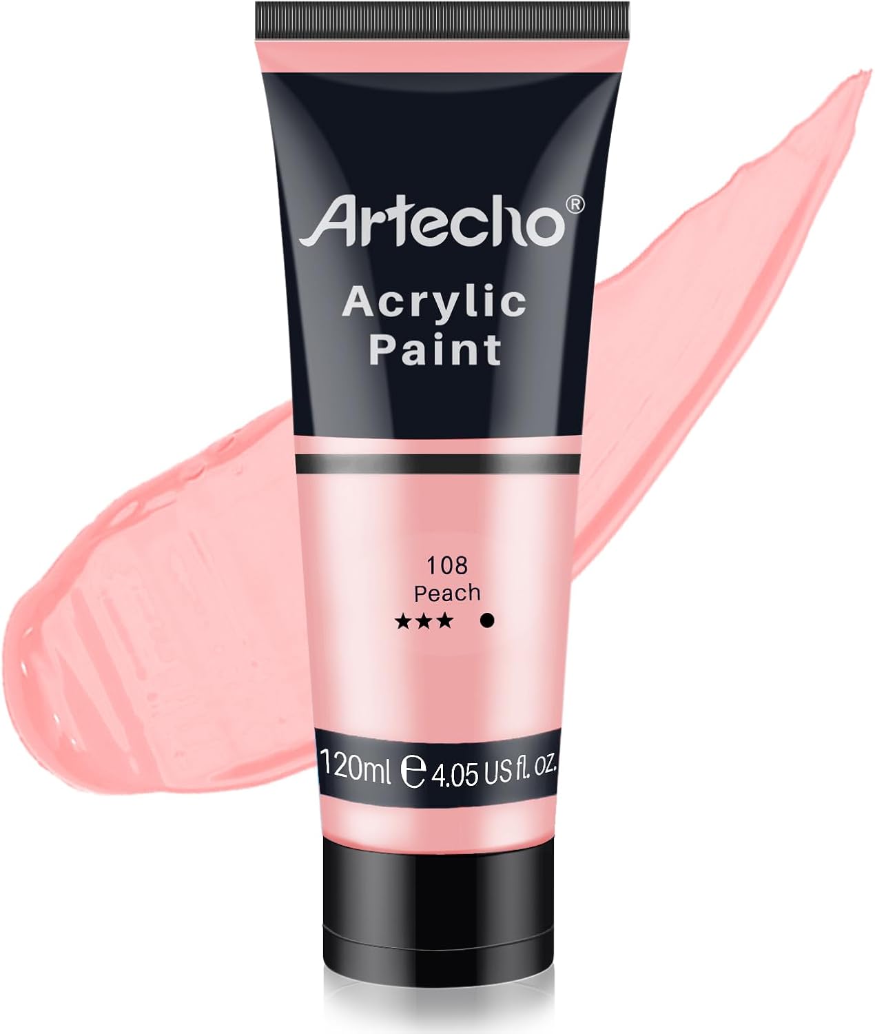 Artecho Peach Acrylic Paint, Peach Paint (120ml / 4.05oz) Tubes, Art Craft Paints for Canvas, Rock, Stone, Wood, Fabric, Art Supplies