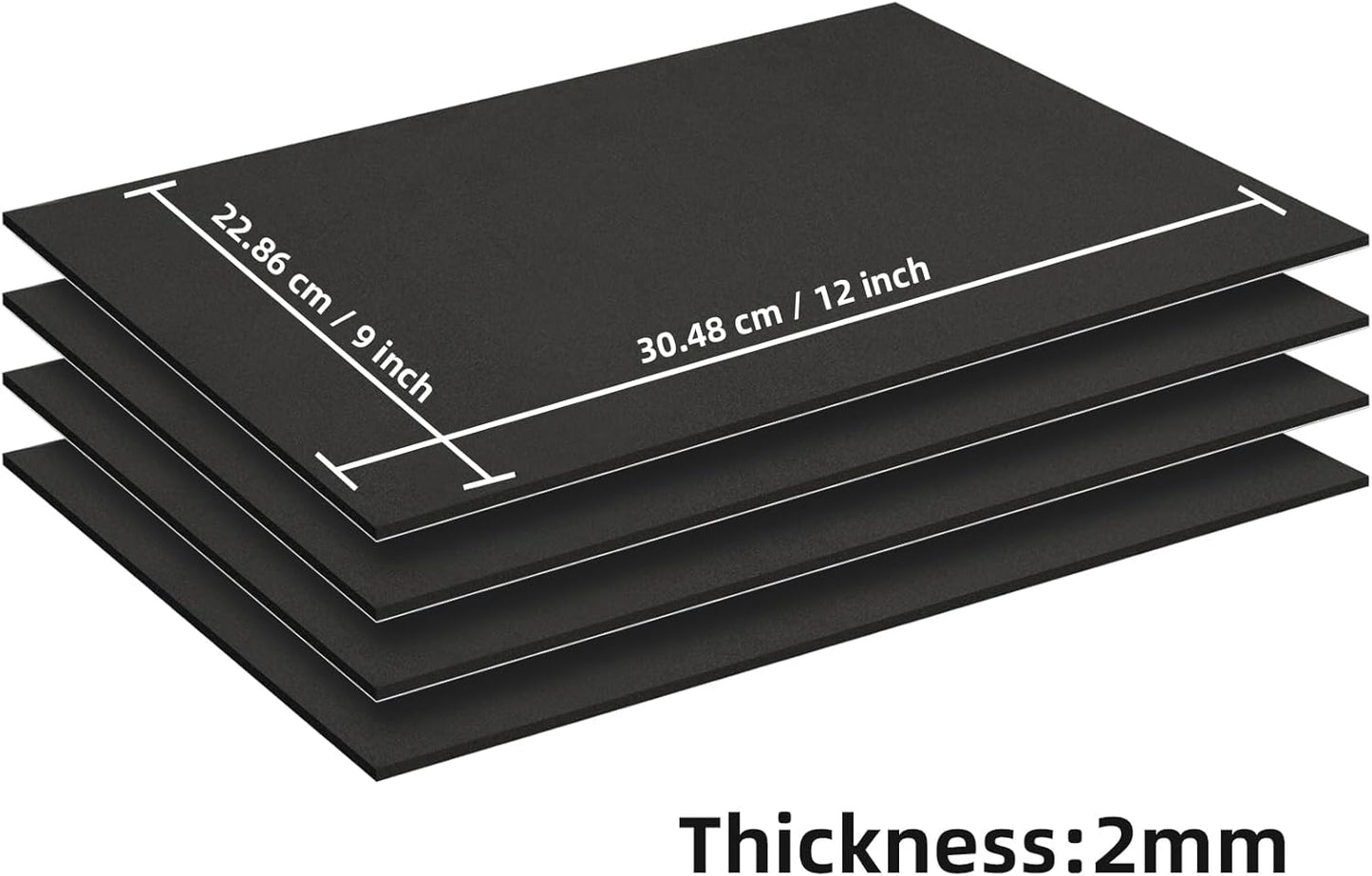 MEARCOOH Self Adhesive Foam Sheets, Black 9x12 Inch 2mm Sticky Eva Foam Paper for Crafts Cardmaking Photo Frames Classroom Scrapbooking Christmas Crafts (Black 10 Sheets)