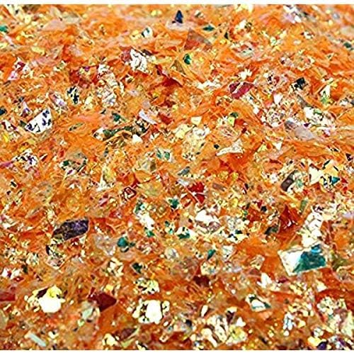 Golden Orange Iridescent Ice Flakes Glitter Flakes for Nail Art - Lightweight Holographic Polyester - 311-4373 - 1/2 oz (14 grams)