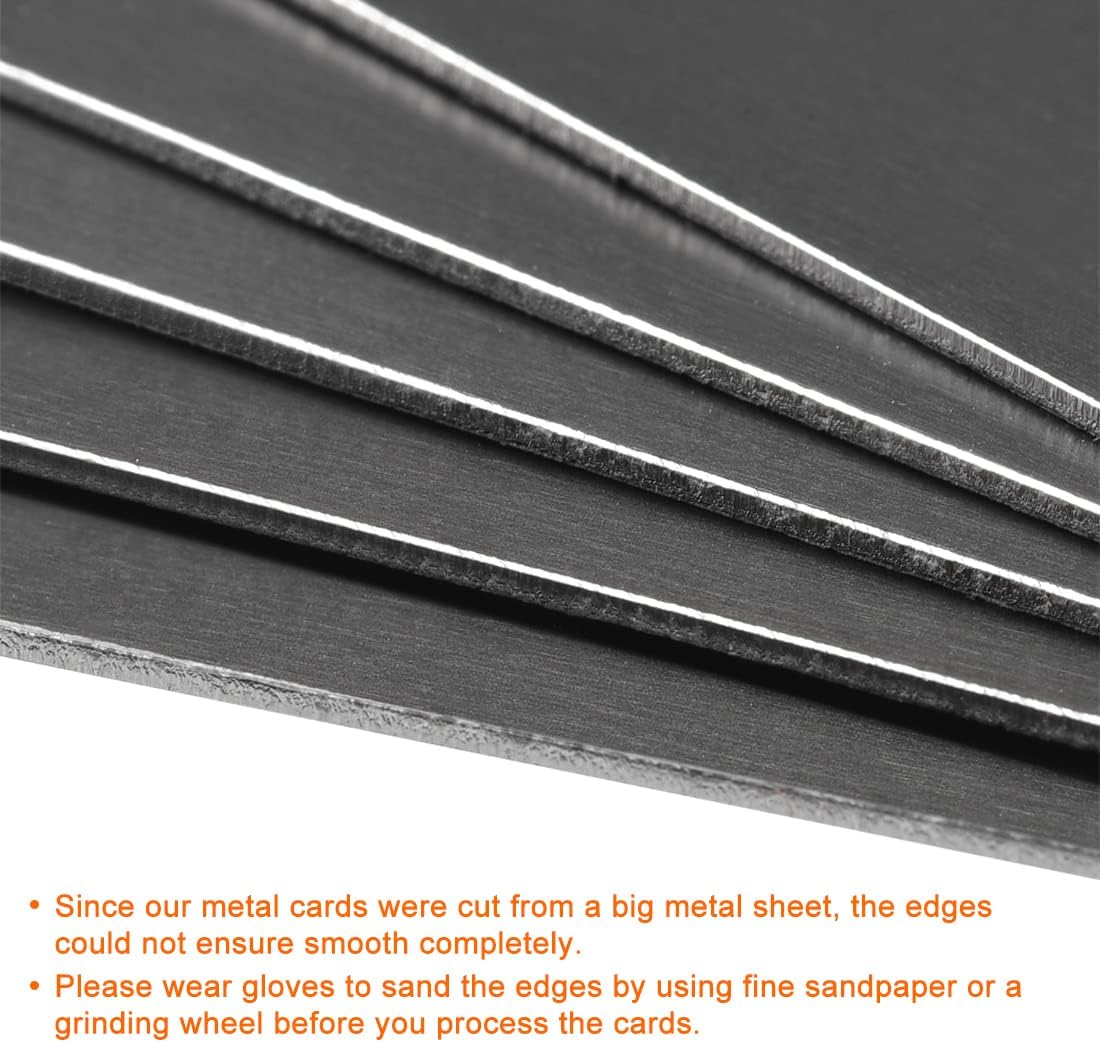 uxcell Blank Metal Card 100x60x1mm Anodized Aluminum Plate for DIY Laser Printing Engraving Black 5 Pcs