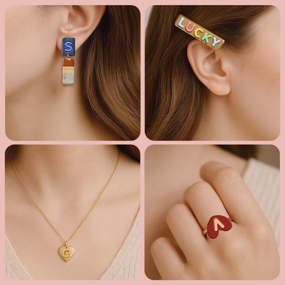 26pcs Alphabet Shape and 10pcs 0-9 Number Clay Cutters, Polymer Clay Cutting Tools for Earrings Jewelry Making, Clay Jewelry Making Kit, Letter Cookie Cutters