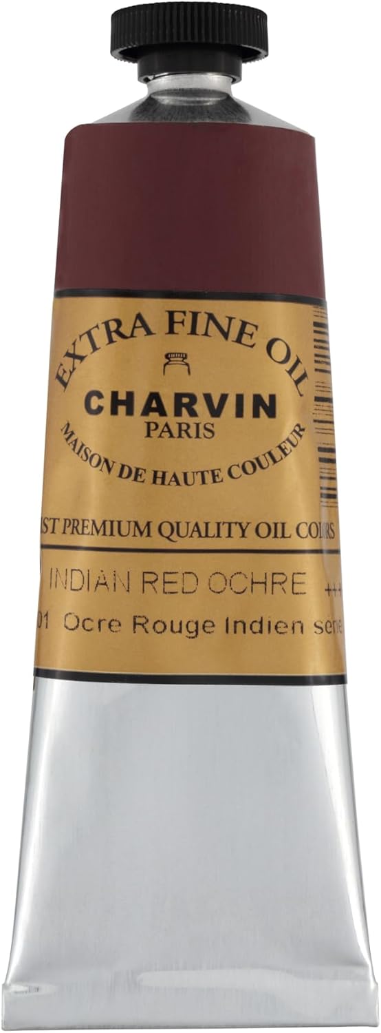 Charvin Extra Fine Oil Paint, Indian Red Ochre 60 mL - Triple-Milled, Rich Texture, Poppy Oil-Based, Light-Fast, Handmade, Archival Quality
