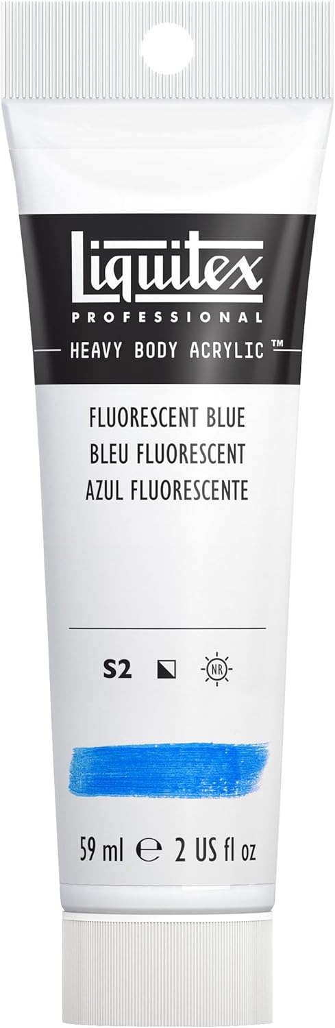 Liquitex Professional Heavy Body Acrylic Paint, 2-oz (59ml) Tube, Fluorescent Blue