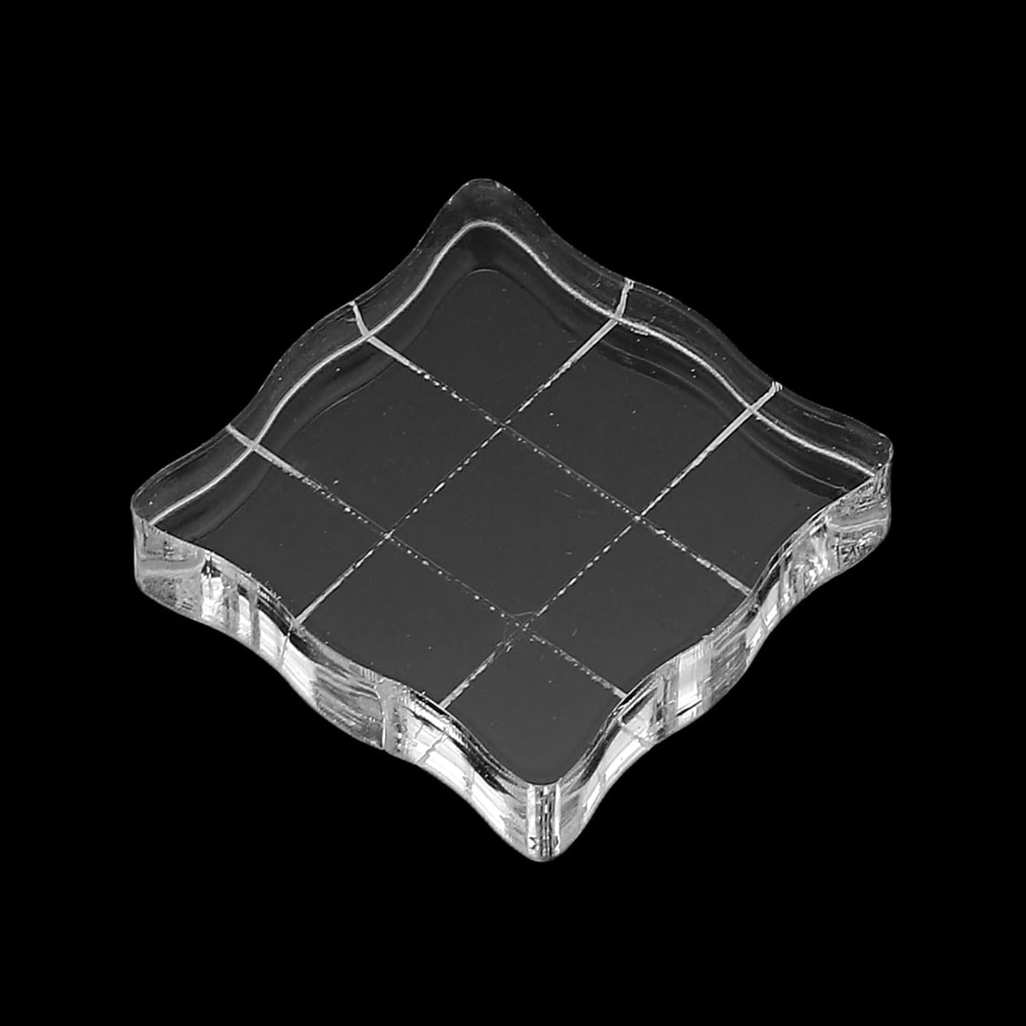 PATIKIL 1.2"x1.2" Acrylic Stamp Block, 6Pcs Clear Stamping Block with Grid Lines Decorative Mounting Blocks Wave for Scrapbooking DIY Crafts Card Making