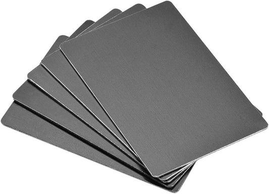 uxcell Blank Metal Card 66x45x1mm Anodized Aluminum Plate for DIY Laser Printing Engraving Black 5 Pcs