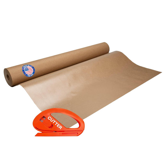 Brown Freezer Paper Roll 18" x 1800" (150 feet) with Cutter - USA-made Freezer Paper for Meat & Fish - Poly-Coated Food Wrapping Material for Freezing - Barrier Against Air & Moisture by IDL Packaging