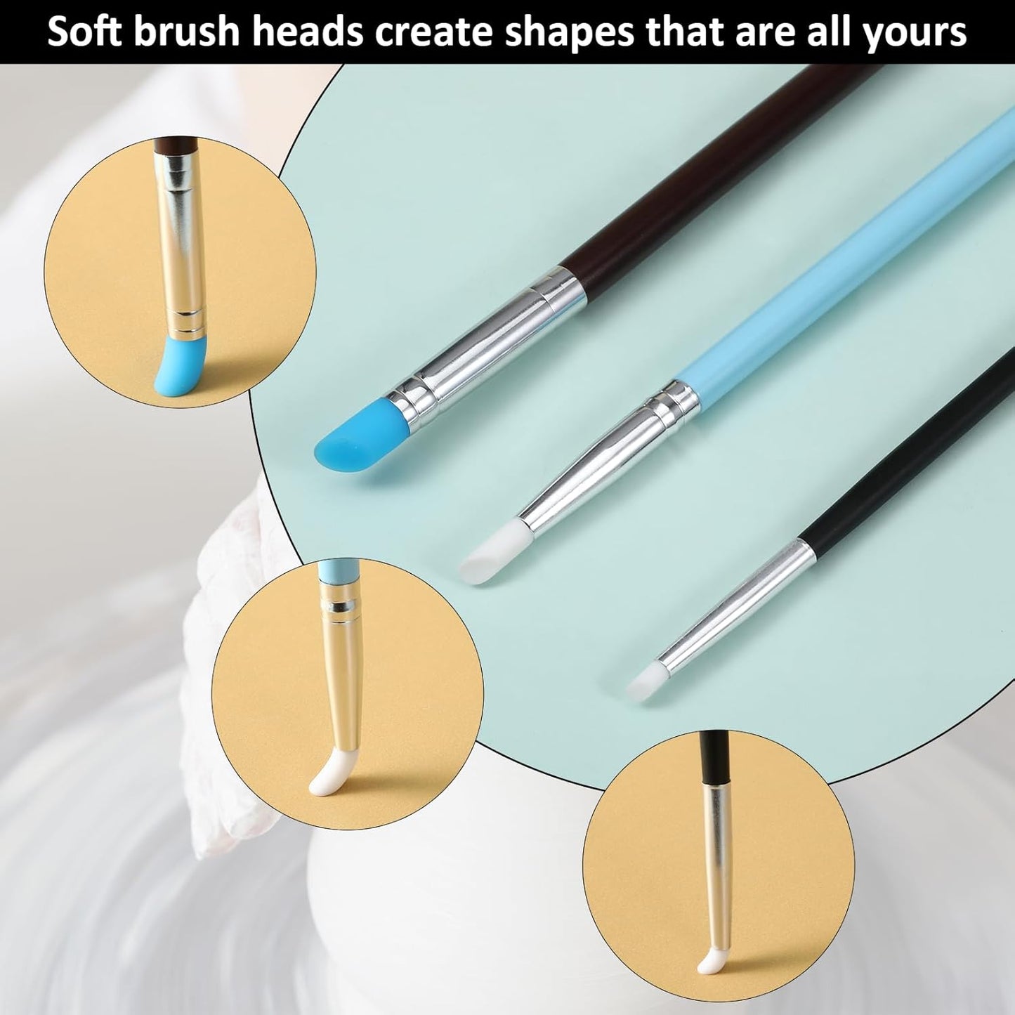 15 Pcs Silicone Sculpting Tools, Silicone Clay Sculpting Tools, Pottery Tools, Modeling Dotting Tools, Clay Shaping Modeling Wipe Out Tools, Embossing Tool for DIY Handicraft