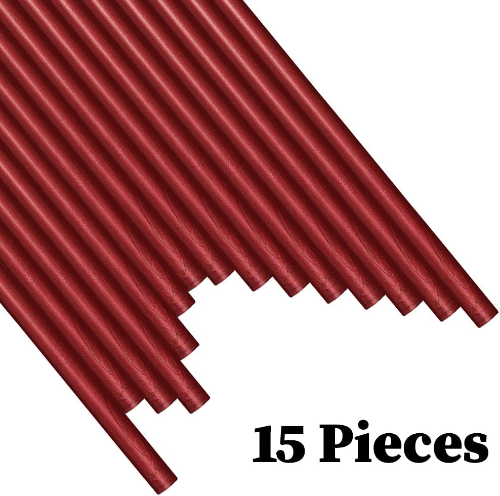 Wax Seal Sticks, Afobby 15 Pieces Glue Gun Sealing Wax Sticks for Wax Seal Stamp, New Wine Red Wax Sealing Sticks for Wedding Invitations, Cards, Envelopes