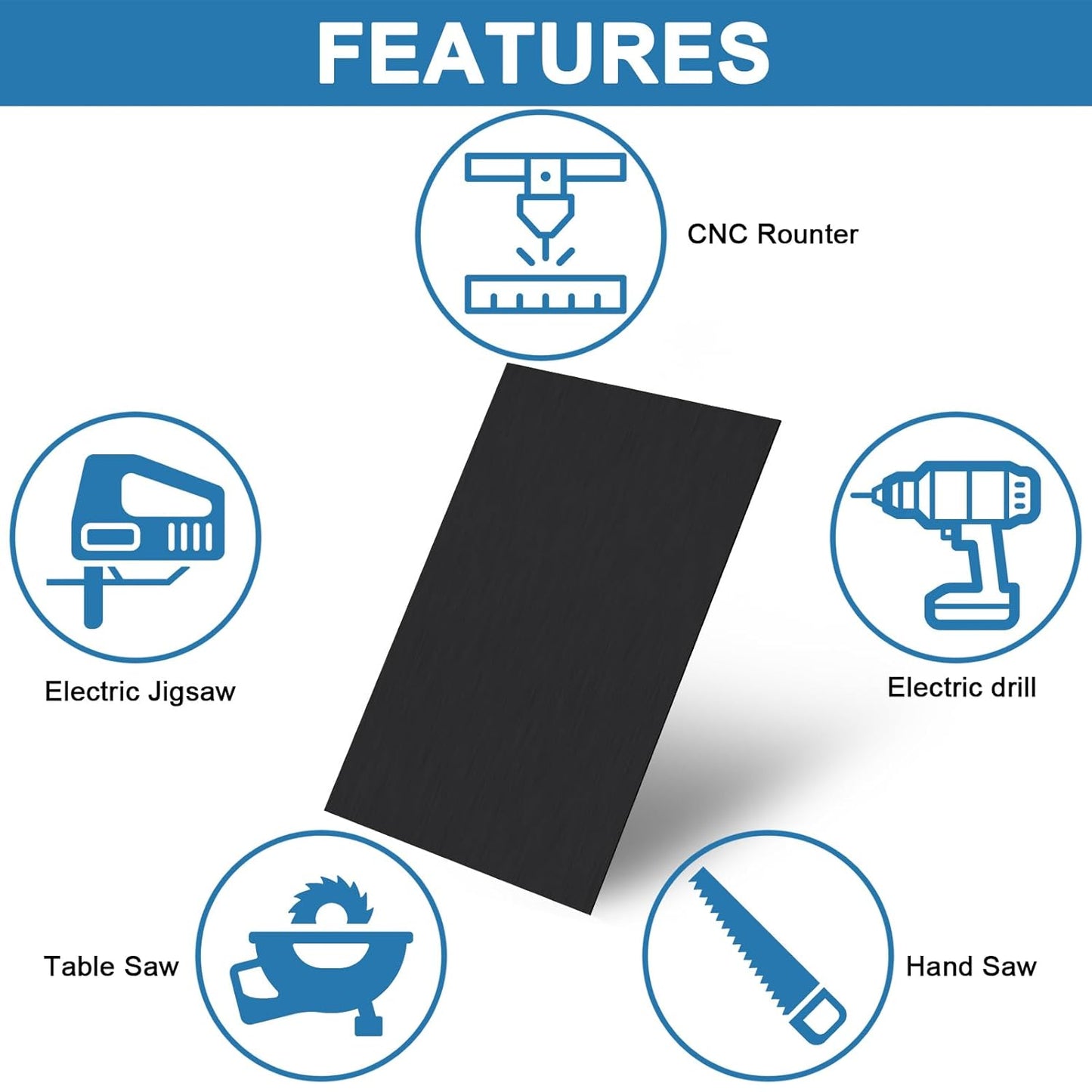 Anodized Aluminum Sheet Metal 8 x 12 x 1/32 Inch Black Plates for Laser Engraving 20GA(0.80MM) Thin Decorative Metal Sheets for Crafting