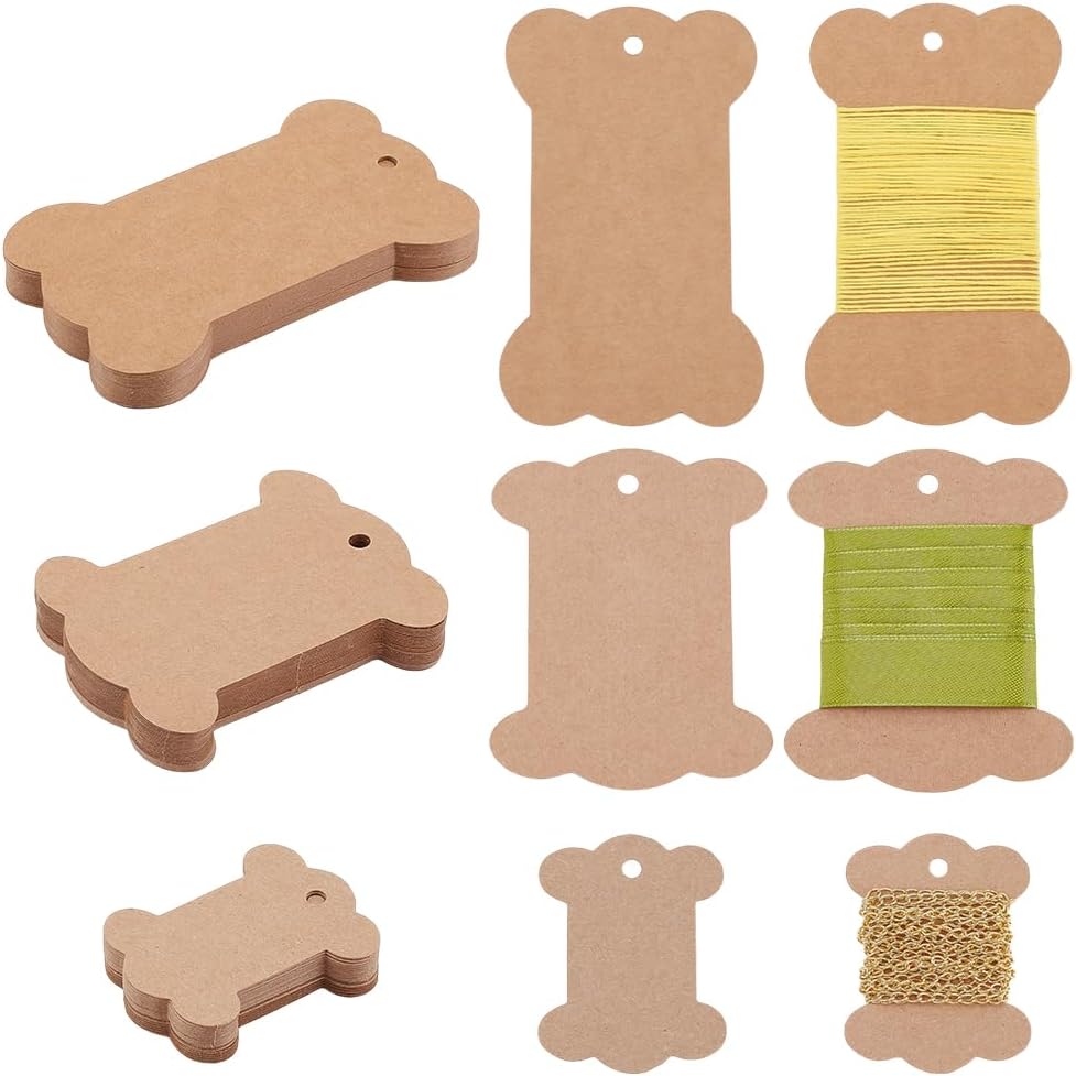 PH PandaHall 90PCS Ribbon Spools 3 Styles Ribbon Storage Organizer Flat Spool Bobbin Yarn Bobbin Kraft Spool Floss Bobbins Card Thread Holder for Embroidery Thread Cross Stitch Craft DIY Sewing