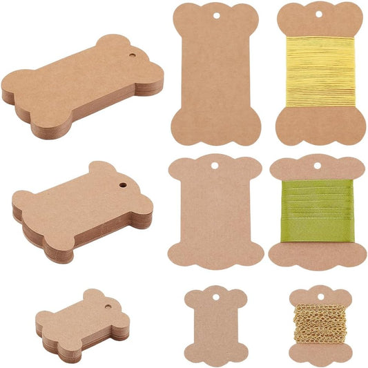 PH PandaHall 90PCS Ribbon Spools 3 Styles Ribbon Storage Organizer Flat Spool Bobbin Yarn Bobbin Kraft Spool Floss Bobbins Card Thread Holder for Embroidery Thread Cross Stitch Craft DIY Sewing