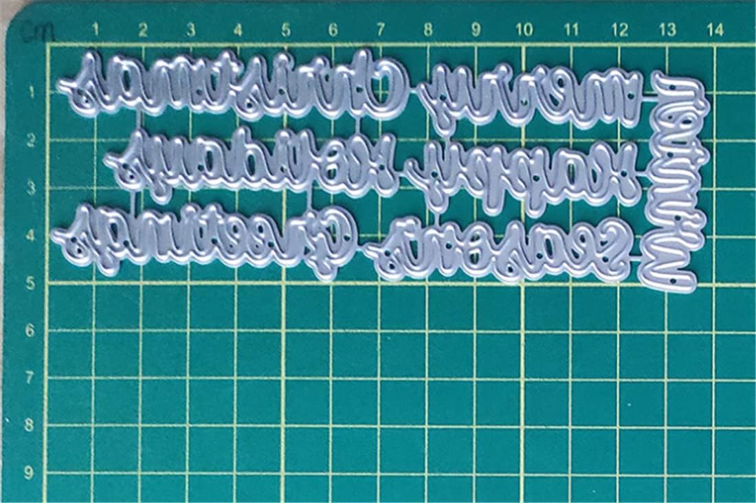 Mvchifay Cutting Dies Happy Birthday Holiday Thanks Greetings Metal Stencils Scrapbooking Tool Love Heart DIY Carbon Steel Embossing Template for Paper Card Making (Happy Holiday Greetings)