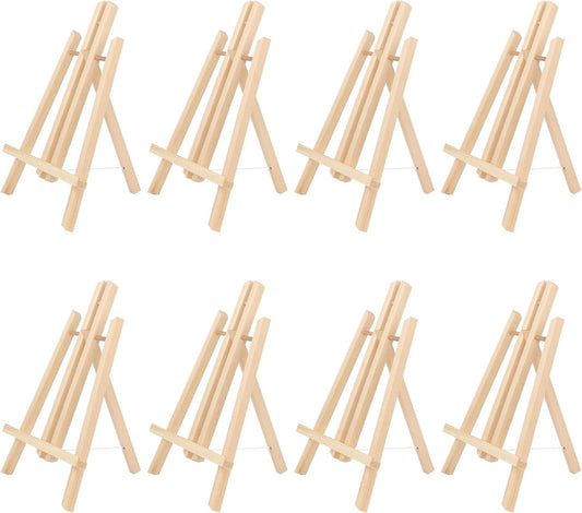 Kinlink 11.8 Inch Tall Wood Easels for Display Set of 8, Display Easel Tabletop, Painting Easel Stand for Artist Students…