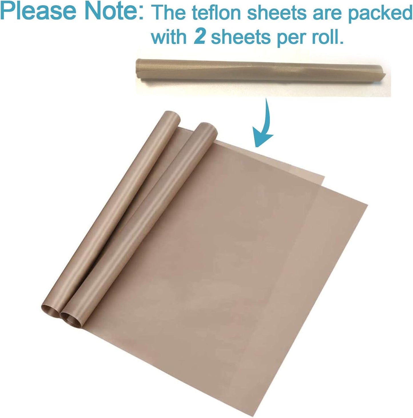 Selizo 4 Pack Teflon Sheet for Heat Press, Non-Stick Craft Mat, Teflon Heat Transfer Press Sheet for T Shirt Press Machine (12" x 16")