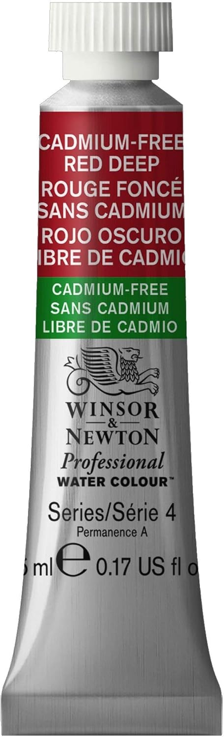 Winsor & Newton Professional Watercolor, 5ml (0.17-oz) Tube, Cadmium-Free Red Deep